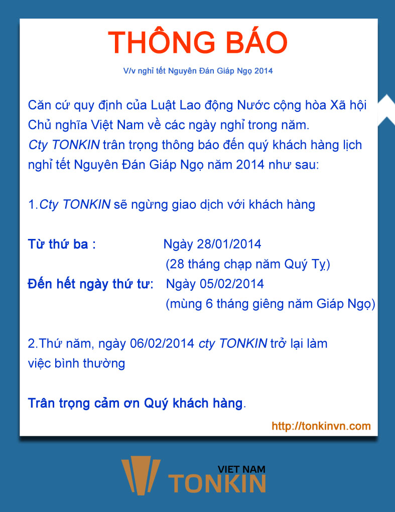 lịch nghỉ tết năm 2014