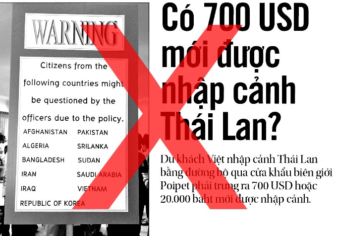 Việt Nam yêu cầu xóa bỏ quy định khi nhập cảnh vào Thái Lan